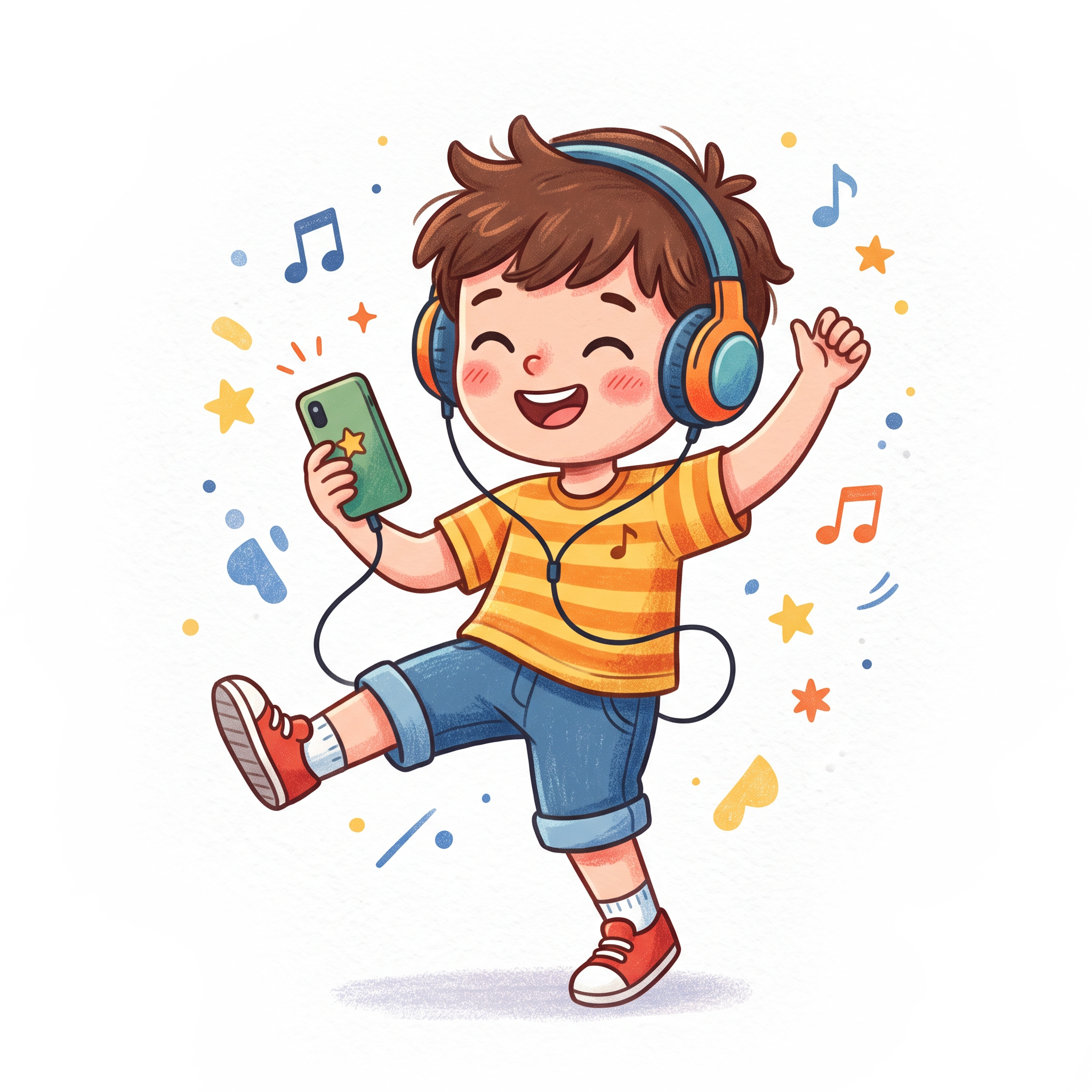 Menino ouvindo música